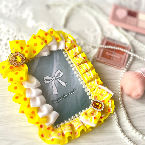 訳あり アウトレット】B7 硬貨ケース 硬質ケース デコ リボン レース