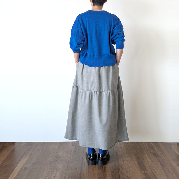 甘くない　大人のティアードスカート　(ギンガムチェック) 11枚目の画像