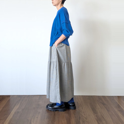 甘くない　大人のティアードスカート　(ギンガムチェック) 12枚目の画像