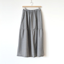 甘くない　大人のティアードスカート　(ギンガムチェック) 2枚目の画像