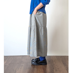 甘くない　大人のティアードスカート　(ギンガムチェック) 8枚目の画像