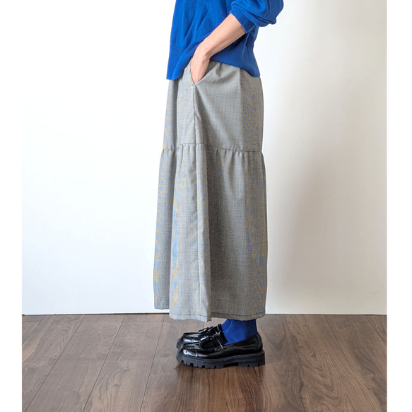 甘くない　大人のティアードスカート　(ギンガムチェック) 8枚目の画像