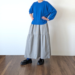 甘くない　大人のティアードスカート　(ギンガムチェック) 14枚目の画像