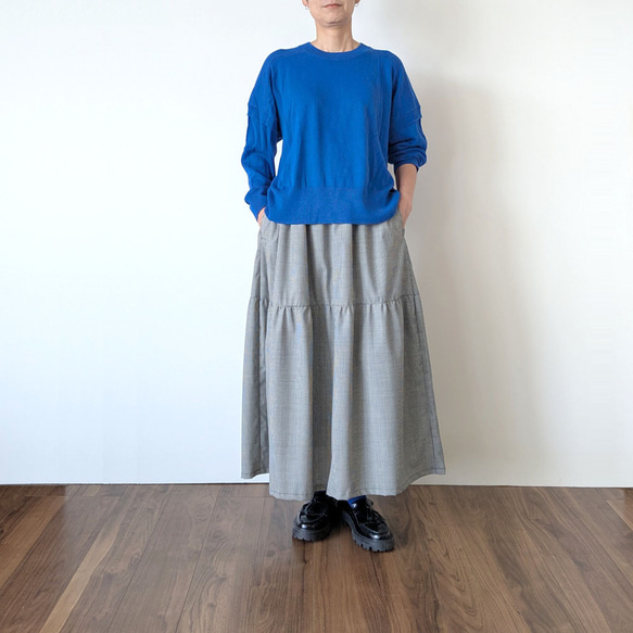 甘くない　大人のティアードスカート　(ギンガムチェック) 9枚目の画像