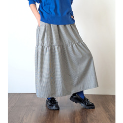 甘くない　大人のティアードスカート　(ギンガムチェック) 6枚目の画像