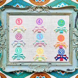 名札付けワッペン2枚セット【リボン】　色が選べます　通園通学　お名前ワッペン 2枚目の画像