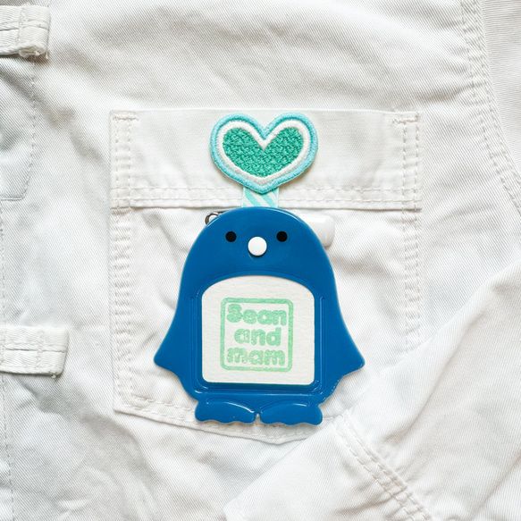 名札付けワッペン2枚セット【ハート】　色が選べます　通園通学　お名前ワッペン 4枚目の画像