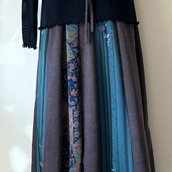 　フレアスカート16枚剥ぎ（着物リメイク）（丈86㎝） 2枚目の画像