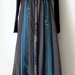 　フレアスカート16枚剥ぎ（着物リメイク）（丈86㎝） 5枚目の画像