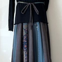 　フレアスカート16枚剥ぎ（着物リメイク）（丈86㎝） 4枚目の画像