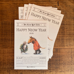 2026Happy Neow Year☆5枚セット☆年賀状☆ニューイヤーカード☆猫の
