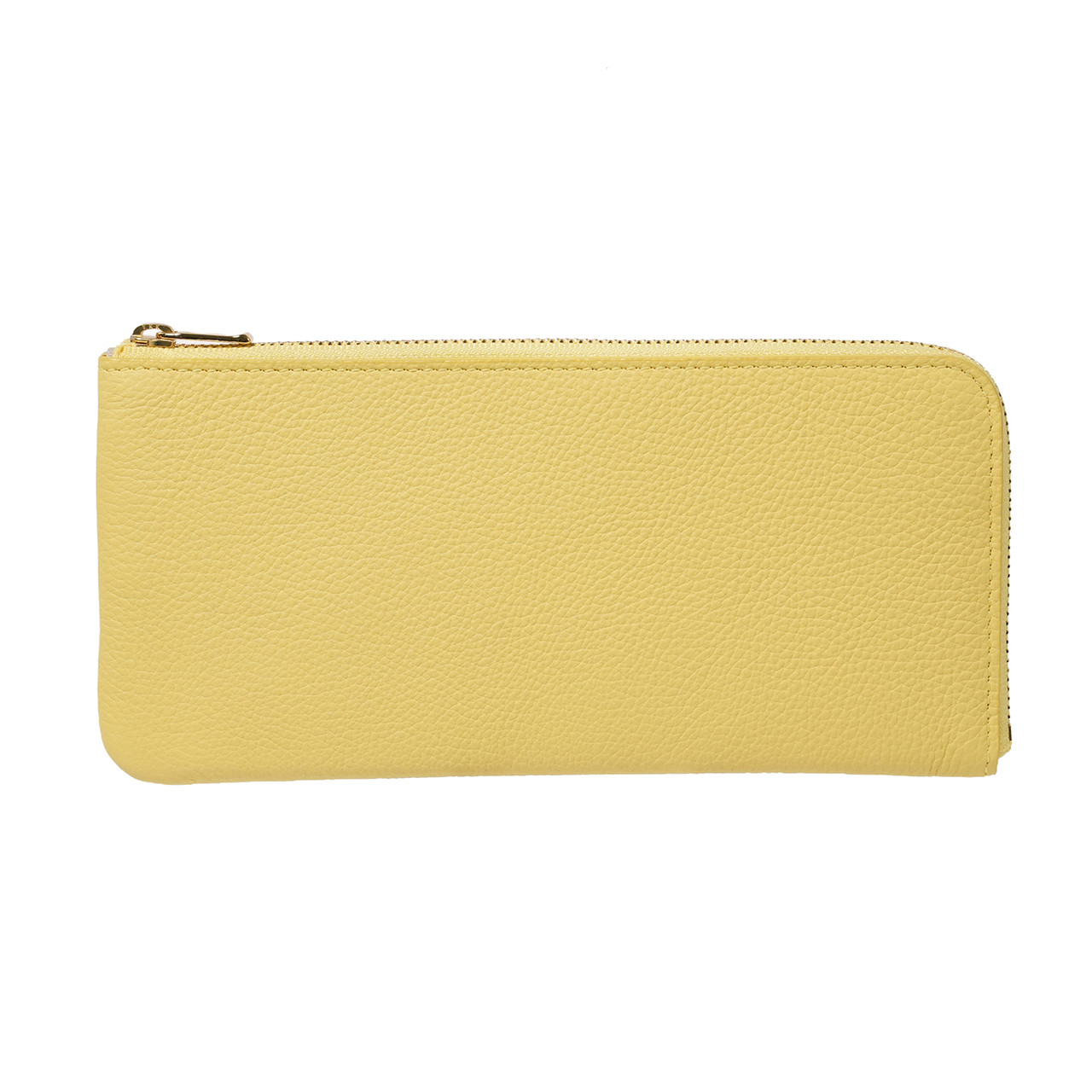 薄くて軽い ドイツシュリンク 薄型 L字ファスナー 長財布 SLIM LINE （レモンイエロー）
