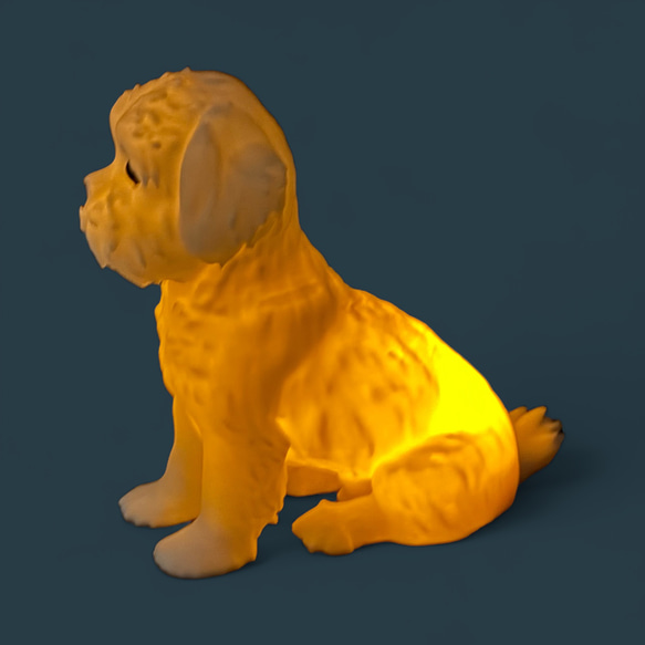 シーズー　光るインテリアオブジェ 明滅式LEDキャンドルライト 電池式　軽量樹脂製 6枚目の画像