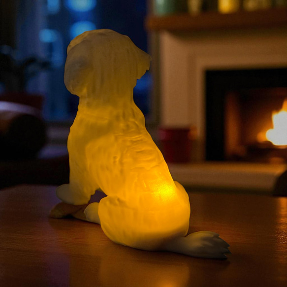 シーズー　光るインテリアオブジェ 明滅式LEDキャンドルライト 電池式　軽量樹脂製 8枚目の画像