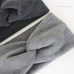 【全９色】おうち時間のまとめ髪をお洒落に／高級メルトンフリースヘアバンド／オリーブ 3枚目の画像