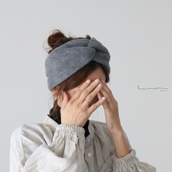 【全９色】おうち時間のまとめ髪をお洒落に／高級メルトンフリースヘアバンド／オリーブ 5枚目の画像