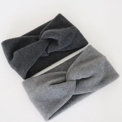 【全９色】おうち時間のまとめ髪をお洒落に／高級メルトンフリースヘアバンド／オリーブ 11枚目の画像