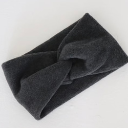 【全９色】おうち時間のまとめ髪をお洒落に／高級メルトンフリースヘアバンド／オリーブ 6枚目の画像