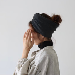 【全９色】おうち時間のまとめ髪をお洒落に／高級メルトンフリースヘアバンド／オリーブ 7枚目の画像