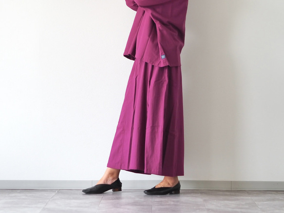 着丈が選べる、四枚はぎ起毛コットンフレアスカート/ブラウン 17枚目の画像