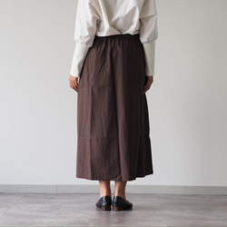 着丈が選べる、四枚はぎ起毛コットンフレアスカート/ブラウン 10枚目の画像