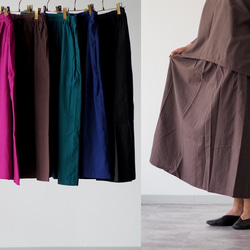 着丈が選べる、四枚はぎ起毛コットンフレアスカート/ブラウン 3枚目の画像