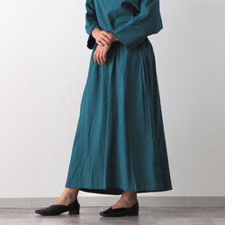 着丈が選べる、四枚はぎ起毛コットンフレアスカート/ブラウン 19枚目の画像