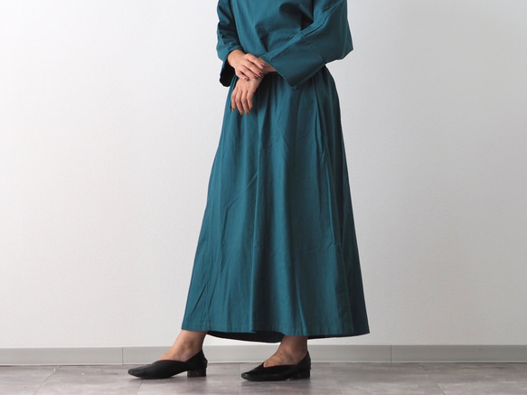 着丈が選べる、四枚はぎ起毛コットンフレアスカート/ブラウン 19枚目の画像