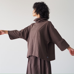 着丈が選べる、四枚はぎ起毛コットンフレアスカート/ブラウン 7枚目の画像