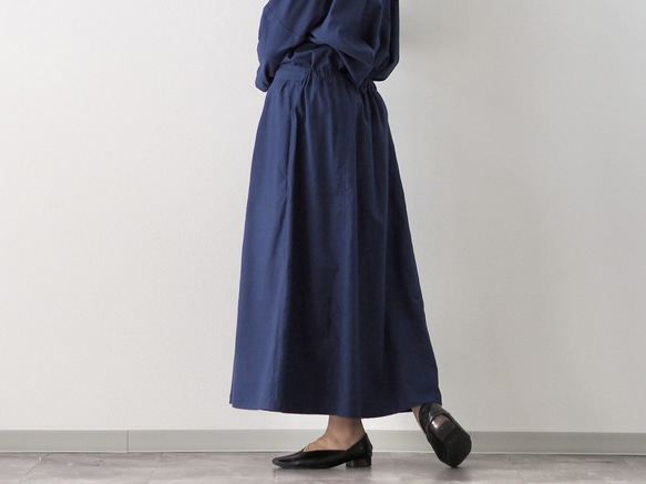 着丈が選べる、四枚はぎ起毛コットンフレアスカート/ブラウン 18枚目の画像