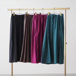 着丈が選べる、四枚はぎ起毛コットンフレアスカート/ブラウン 12枚目の画像