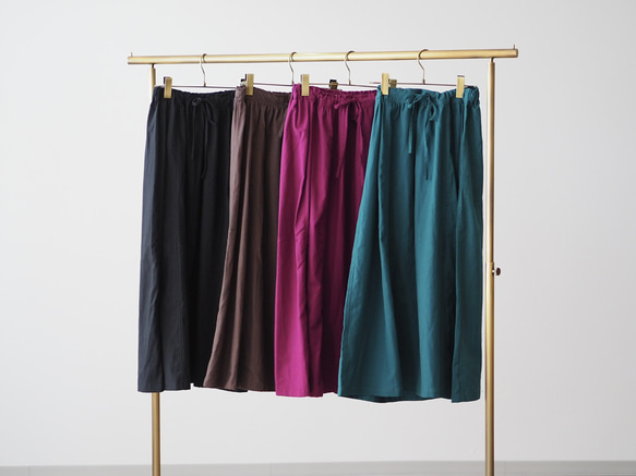 着丈が選べる、四枚はぎ起毛コットンフレアスカート/ブラウン 12枚目の画像