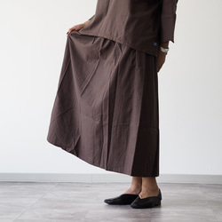 着丈が選べる、四枚はぎ起毛コットンフレアスカート/ブラウン 1枚目の画像