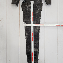 ワニ革 クロコ 半艶マット  黒　No.C008959 6枚目の画像