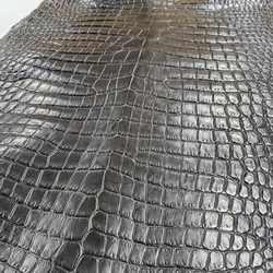 ワニ革 クロコ 半艶マット  黒　No.C008959 15枚目の画像