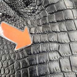 ワニ革 クロコ 半艶マット  黒　No.C008959 10枚目の画像