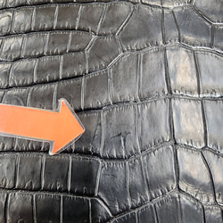 ワニ革 クロコ 半艶マット  黒　No.C008959 11枚目の画像