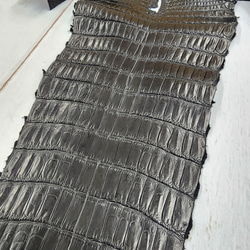 ワニ革 クロコ 半艶マット  黒　No.C008959 17枚目の画像