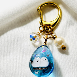 レジンネックレス✩⃛清澄シマエナガ＊蓄光 レジンネックレス✩⃛清澄シマエナガ＊蓄光 展示用/レジン/秋の