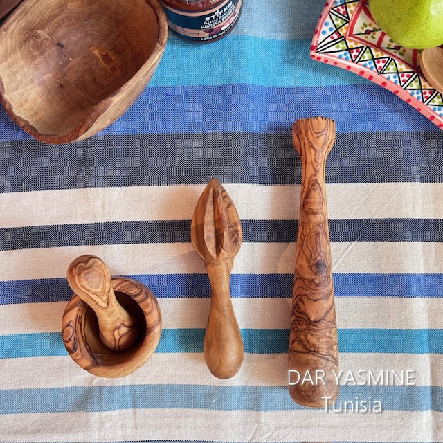 キッチンツールのセットA　オリーブの木　レモン絞り・すり鉢すりこ木　マッシャー　絞って、混ぜて、潰して