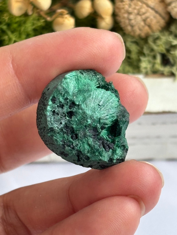 マラカイト（孔雀石）シャトヤンシー 原石 ルース 34 天然石 天然色 7枚目の画像