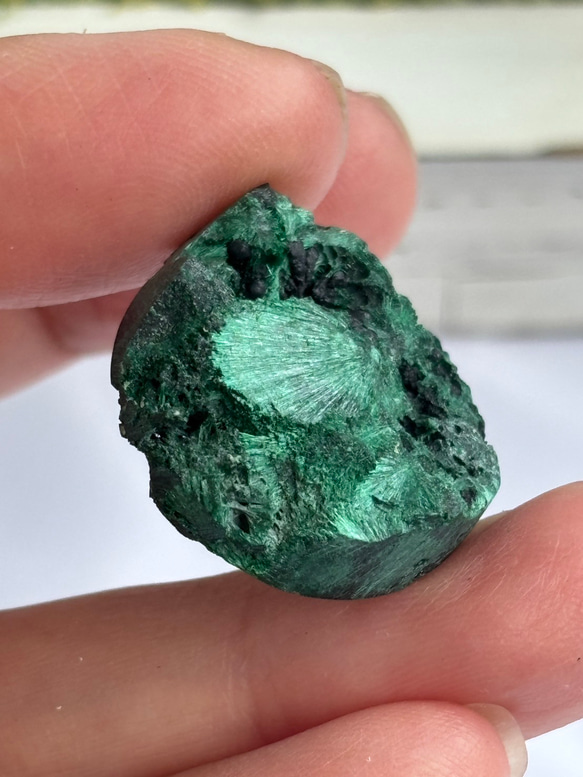 マラカイト（孔雀石）シャトヤンシー 原石 ルース 34 天然石 天然色 18枚目の画像