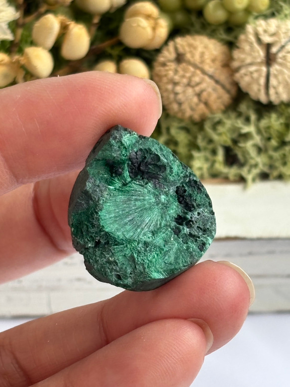 マラカイト（孔雀石）シャトヤンシー 原石 ルース 34 天然石 天然色 3枚目の画像