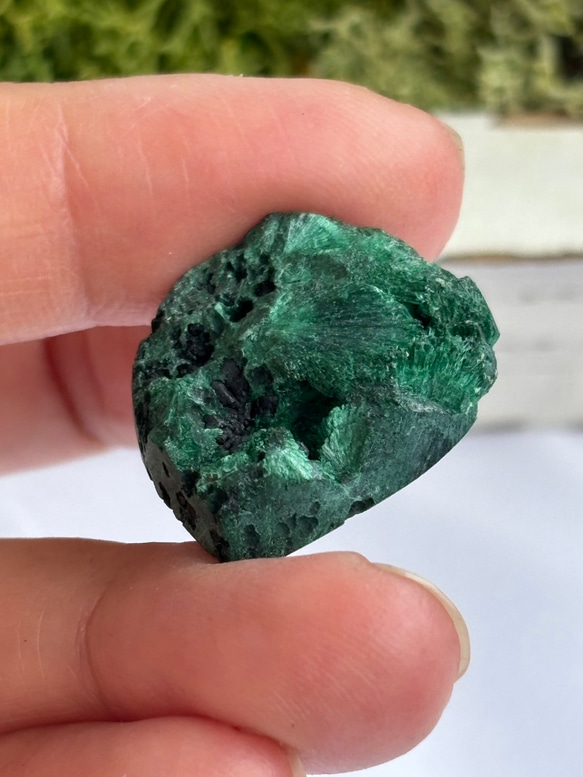 マラカイト（孔雀石）シャトヤンシー 原石 ルース 34 天然石 天然色 15枚目の画像