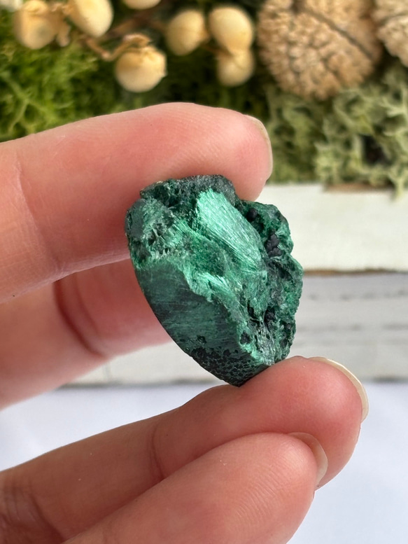 マラカイト（孔雀石）シャトヤンシー 原石 ルース 34 天然石 天然色 6枚目の画像