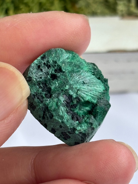 マラカイト（孔雀石）シャトヤンシー 原石 ルース 34 天然石 天然色 16枚目の画像