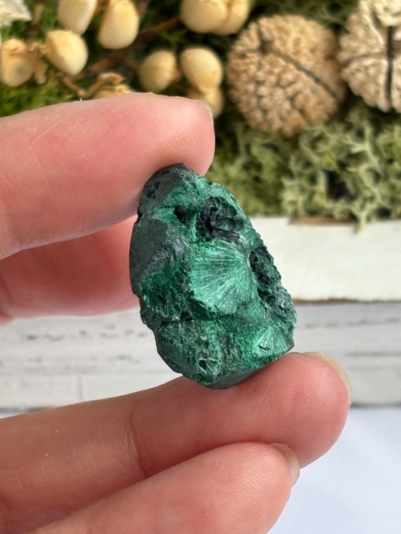 マラカイト（孔雀石）シャトヤンシー 原石 ルース 34 天然石 天然色 4枚目の画像