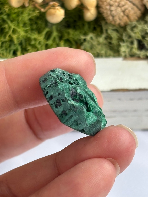 マラカイト（孔雀石）シャトヤンシー 原石 ルース 34 天然石 天然色 10枚目の画像