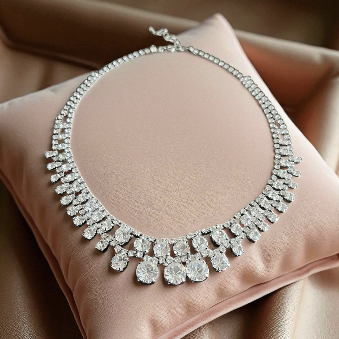 ウェディング 花嫁 ゴージャス ストーンネックレス