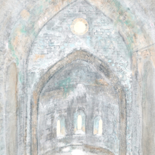 心を癒す教会アート｜光と影が交差する教会｜神聖な光を届ける日本画インテリア 心を癒す教会アート｜光と影が交差する教会｜神聖な光を届ける